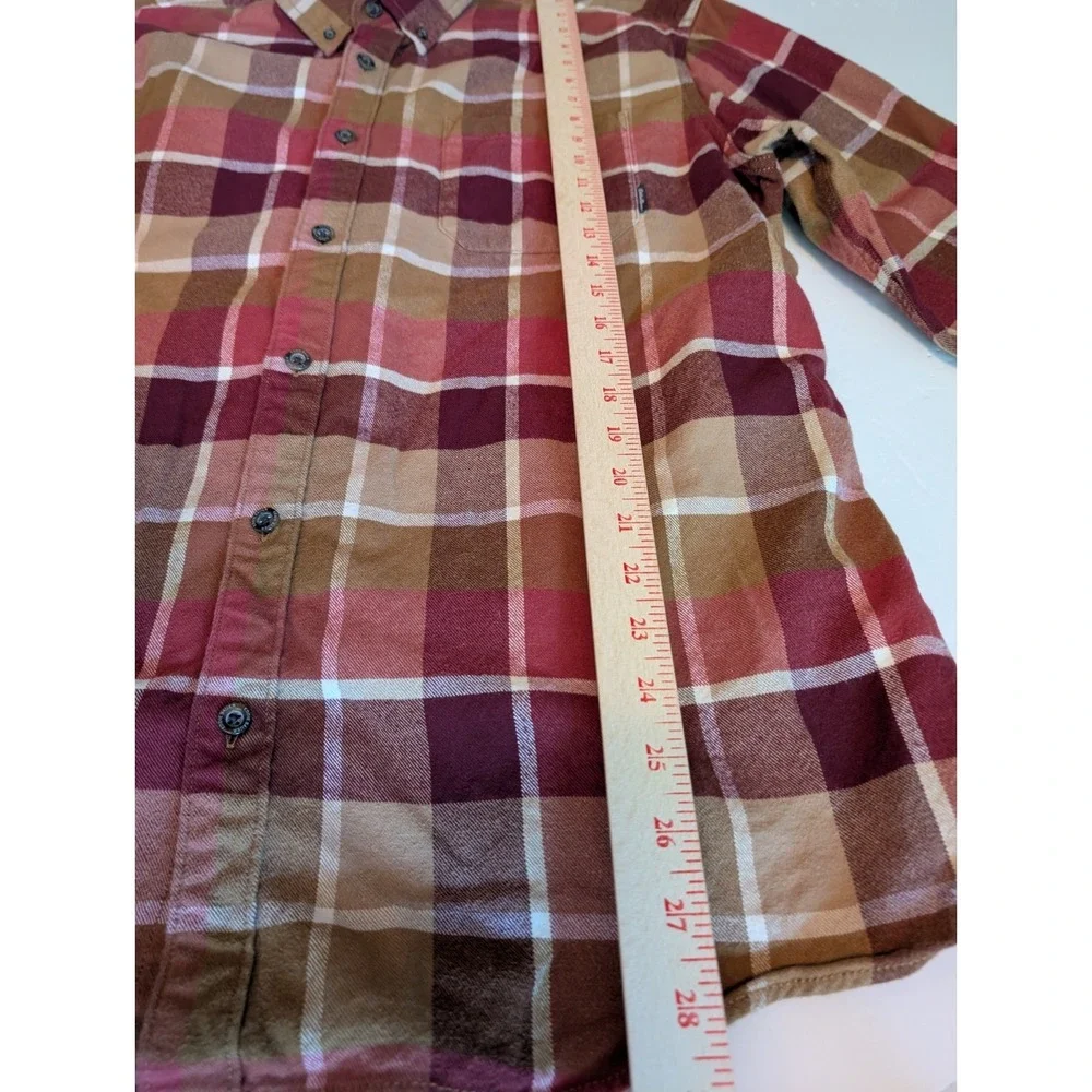 Eddie Bauer Men's XL Brown Multicolor  Plaid Long Sleeve Flannel Button Up Shirt